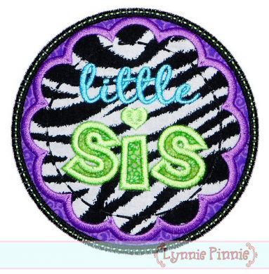 Little Sis Applique Circle Scallop 4x4 5x7 6x10