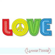 Peace Sign Love Applique 4x4 & 5x7