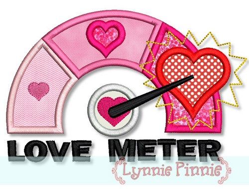 Love Meter Applique 4x4 5x7