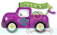 Mardi Gras Truck Applique 4x4 5x7 6x10