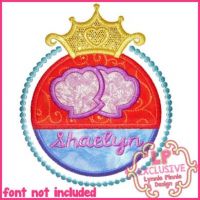 Mermaid Princess Frame Applique 4x4 5x7 6x10 7x11