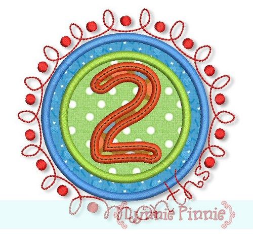 Machine Embroidery Design 3 Sizes Birthday Milestones Applique Embroidery Numbers 0-9