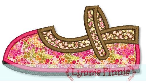 Mary Jane Shoe Applique 4x4 5x7