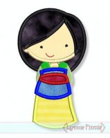 Cutie Asian Princess Applique 4x4 5x7 6x10