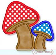 Mushroom Duo Applique 4x4 5x7 6x10