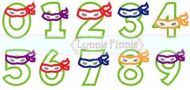 Ninja Numbers Exclusive LP Applique Set 0-9 4x4 5x7 6x10