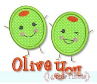 Olive You (I Love You) Applique 4x4 5x7 6x10