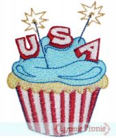 Patriotic Cupcake -Filled 4x4 5x7