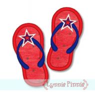 Applique Patriotic Flip Flops 4x4 5x7 6x10