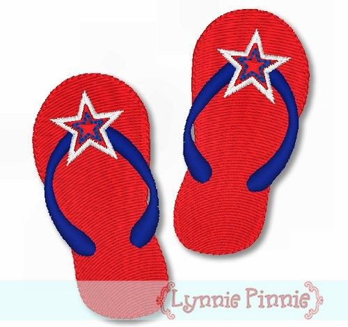 Patriotic Flip Flops - Filled 4x4 5x7