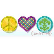 Peace Love Mardi Gras Applique 4x4 5x7 6x10