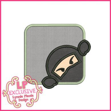 Peeking Ninja Applique 4x4 5x7 6x10 7x11 SVG