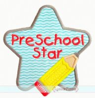 Pencil Star Applique 4x4 5x7 6x10 7x11 SVG