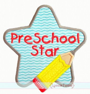 Pencil Star Applique 4x4 5x7 6x10 7x11 SVG