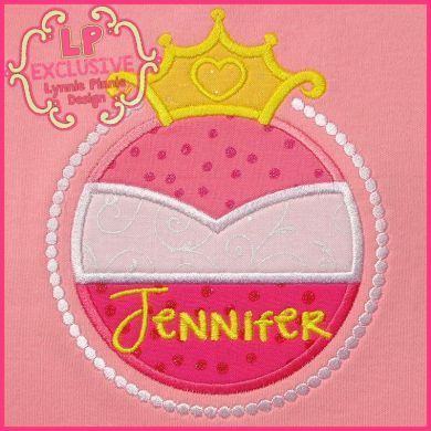 Pink Princess Frame Applique 4x4 5x7 6x10 7x11