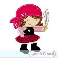 Pirate Girl Cutie Applique 4x4 5x7 6x10 SVG