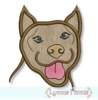 Pit Bull Dog Applique 4x4 5x7