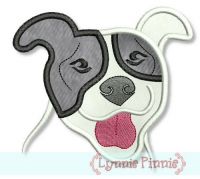 Pit Bull Dog w/ Spots Applique 4x4 5x7