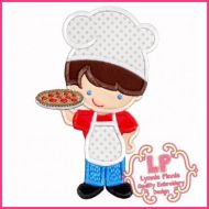 Pizza Chef Cutie Boy Applique 4x4 5x7 6x10