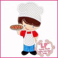 Pizza Chef Cutie Boy Applique 4x4 5x7 6x10