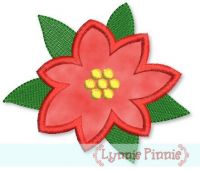 Poinsettia Flower Applique 4x4 5x7