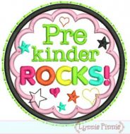 Pre Kinder Rocks Applique Circle Scallop 4x4 5x7 6x10