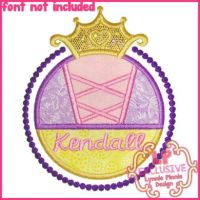 Pretty Princess Frame Applique 4x4 5x7 6x10 7x11