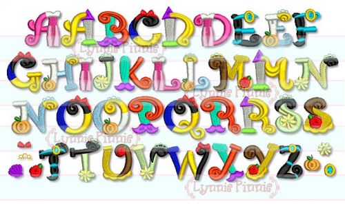 Pretty Princess Alphabet Exclusive LP Embroidery Font - 3 sizes