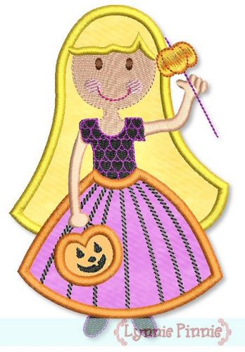 Princess Pumpkin Applique 4x4 5x7