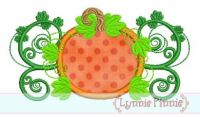 Pumpkin Flourish Applique 4x4 5x7 6x10 SVG