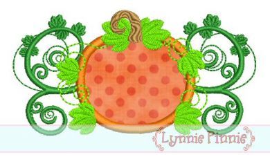 Pumpkin Flourish Applique 4x4 5x7 6x10 SVG