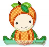 Pumpkin Baby Applique 4x4 5x7 6x10