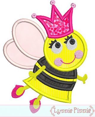 Queen Bee Applique 4x4 5x7 6x10