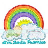 Rainbow Baby God's Promise Applique 4x4 5x7 6x10 7x11 SVG