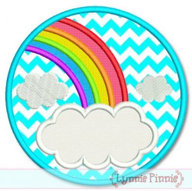 Rainbow Frame Circle Applique 4x4 5x7 6x10 7x11 SVG