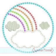 Rainbow Frame Circle DECO Applique 4x4 5x7 6x10 7x11 SVG