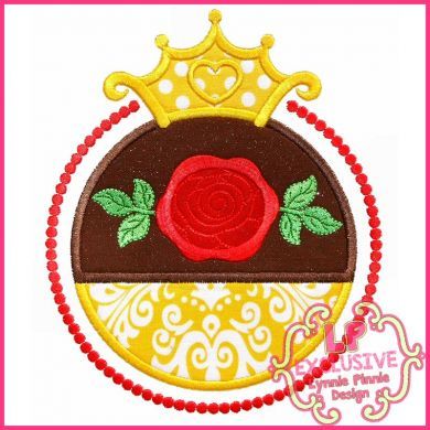 Rose Princess Frame Applique 4x4 5x7 6x10 7x11