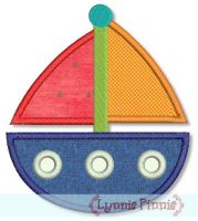 Sailboat Applique 4x4 5x7 6x10