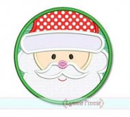 Santa Circle Applique 4x4 5x7 6x10 7x11 SVG