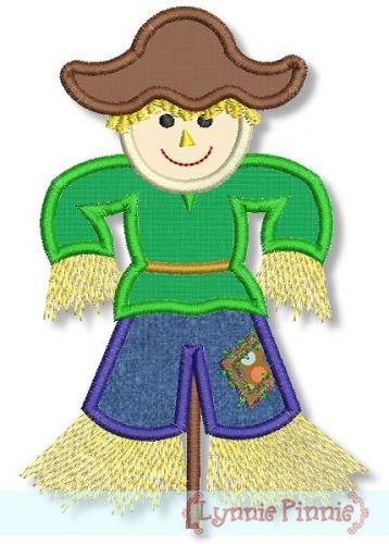 Scarecrow Boy Applique (optional fringe) 4x4 5x7 6x10