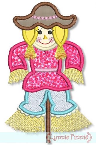 Scarecrow Girl Applique (optional fringe) 4x4 5x7 6x10