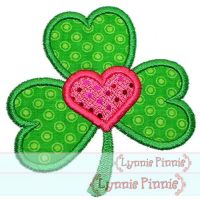 Shamrock Heart Applique 4x4 5x7 6x10 7x11 SVG