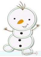 Silly Snowman Applique 4x4 5x7 6x10 SVG