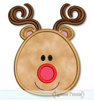 Simple Reindeer Face Applique & Mini 4x4 5x7 6x10 SVG