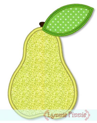 Simple Pear Applique 4x4 5x7