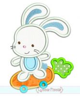 Bunny on Carrot Skateboard Applique 4x4 5x7 6x10 7x11 SVG