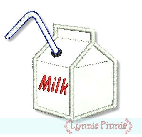 Small Milk Carton Applique 4x4 5x7
