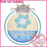 Snow Princess Frame Applique 4x4 5x7 6x10 7x11