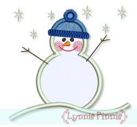 Snowman Applique 4x4 5x7