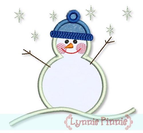 Snowman Applique 4x4 5x7